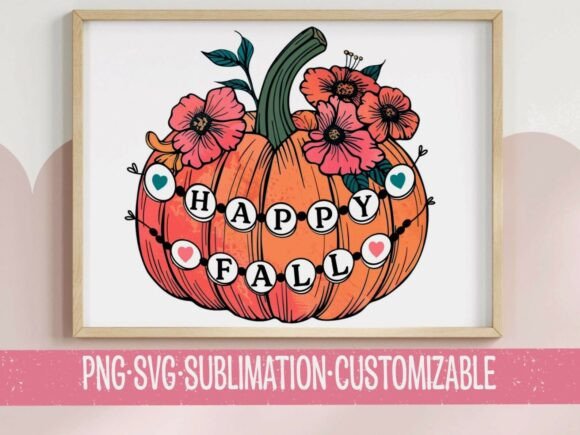 A Bold Floral Pumpkin Graphic for Autumn T-Shirts & Projects