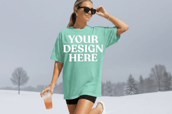 A Mint Green Mockup for Graphics & T-Shirt Blogs