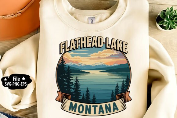 A Vintage Lakes Graphic for Marketing and T-Shirt Designs