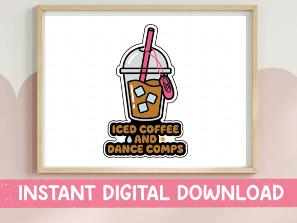 An Iced Coffee Design Graphic for T-Shirt and Local Branding