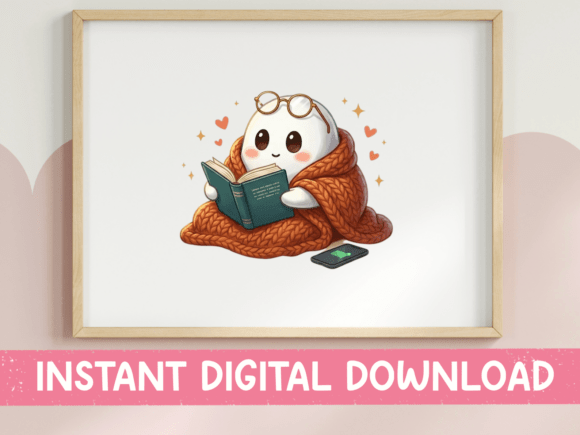 Cozy Ghost Reading Graphics for Authentic Branding