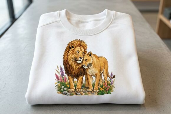 Crafting Elegance: Lion Clipart for Premium T-Shirt Designs