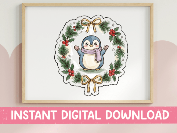 Penguin in Christmas Wreath: A Festive Embroidery Review