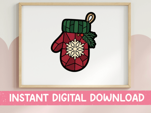 Stained Glass Mitten Graphics for T-Shirt & Brand Designs