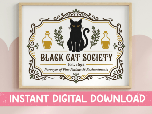 The Black Cat Society SVG: A Bold Brand Asset for Graphics & T-Shirt Designs